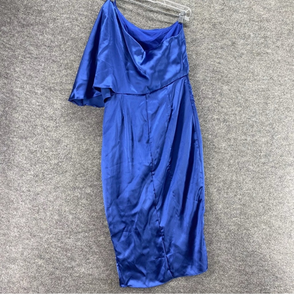 Elegant Blue Satin Dress